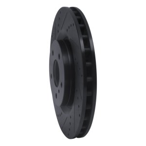 Infiniti G35 Brake Rotor (1) - Front Left - R1 Concepts - Drilled & Slotted - Black - `03-`08